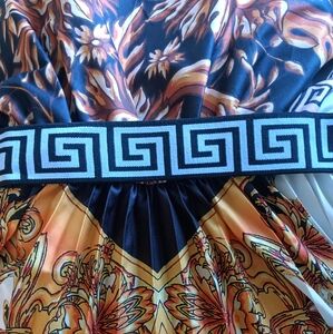 Elegant Women's Dress with Baroque Print